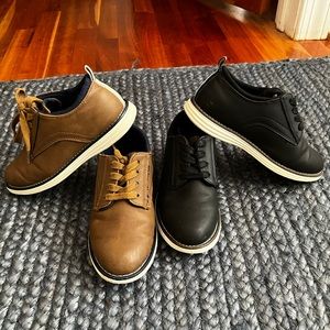 Boys Cat and Jack Dress Shoes Black And Brown Size 1